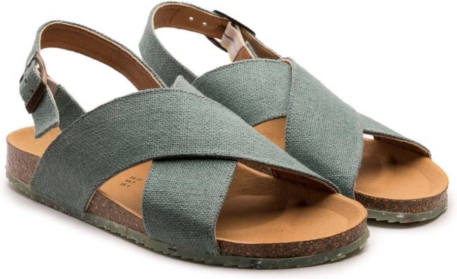 Zouri Platte sandalen Coral Earth Green