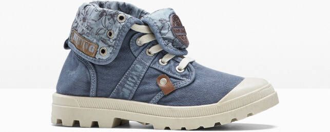 Mustang Shoes Hoge veterschoenen met omklapbare kraag