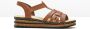 Rieker Bruine Synthetische Platte Sandaal met Unieke Zool Brown Dames - Thumbnail 3