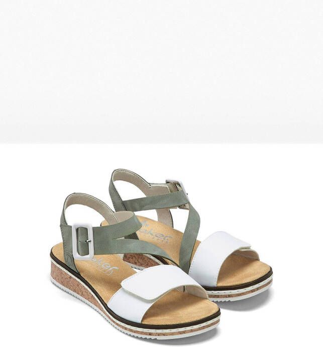 Rieker Sandalen zomerschoen sandaal sleehak met asymmetrische bandjes - Foto 2