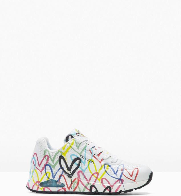 Skechers Sneakers met sleehak UNO-SPREAD THE LOVE Vrijetijdsschoen lage schoen veterschoen met coole graffiti-print - Foto 10