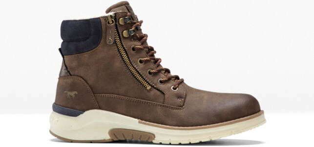 Mustang Shoes Hoge veterschoenen met twee ritssluitingen