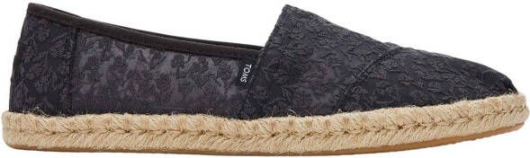 TOMS Alpargata Rope Floral Lace 10019818 Zwart Black Dames