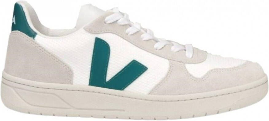 Veja Vx0102796B witte mesh+beige groen logo sneakers White - Foto 3