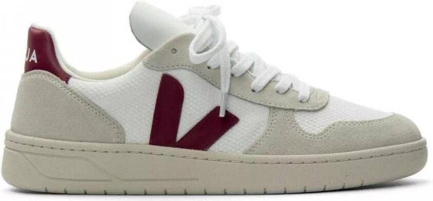 Veja Witte Leren Sneakers met Beige Suède Inzetstukken White Heren - Foto 19