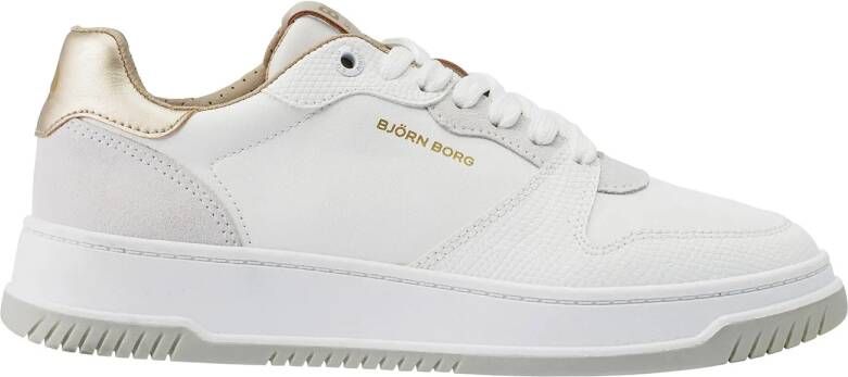Björn Borg T2700 Dames Sneakers Laag Witte Sneaker Vrouwen Schoen Wit Goud - Foto 4