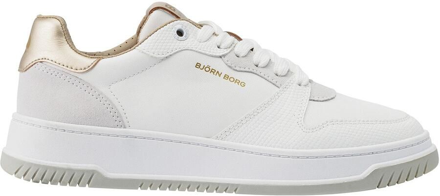 Björn Borg T2700 Dames Sneakers Laag Witte Sneaker Vrouwen Schoen Wit Goud - Foto 4