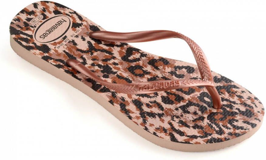 Havaianas Kids Slim Animals teenslippers roségoud panterprint - Foto 13