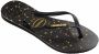 Havaianas Slim Metallic Print Dames Slippers Black Light Golden - Thumbnail 3