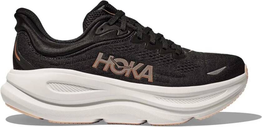 Hoka One Zwarte Sneakers met Dikke Zool en Logo