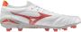 Mizuno Morelia Neo IV Beta Elite Gras Voetbalschoenen (FG) Wit Rood Zilver - Thumbnail 1