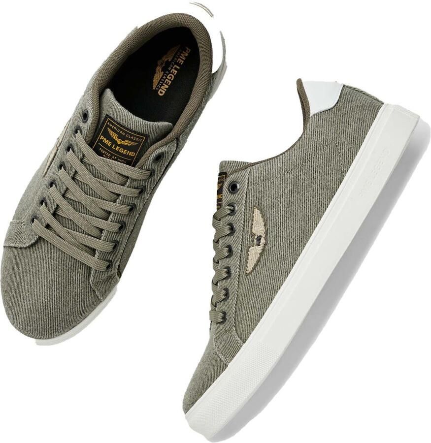 PME Legend Groene canvas sneakers met suède panelen - Foto 5