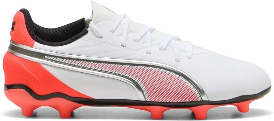PUMA King Match FG AG Untamed Wit Gloeiend rood Zwart Zilver Kids