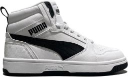 Puma Rebound v6 Mid V6 Mid sneakers lichtgrijs donkerblauw rood Jongens Meisjes Imitatieleer 39