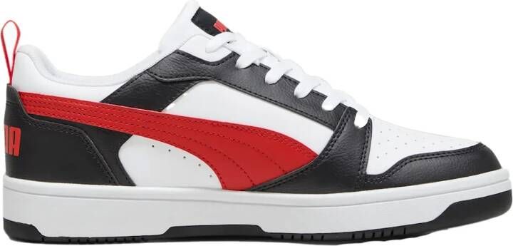 Puma Rebound V6 Lo sneakers wit rood zwart Jongens Meisjes Imitatieleer 33 - Foto 6