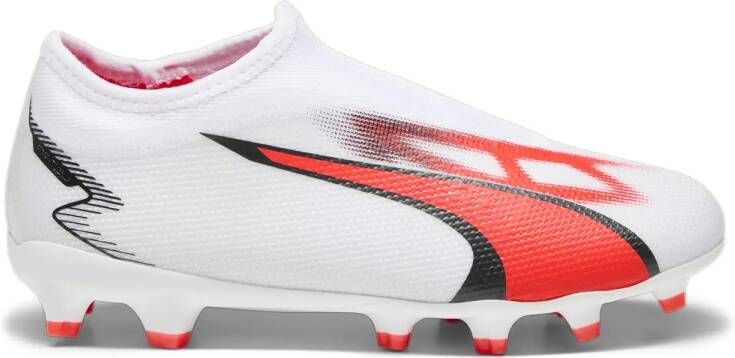 Puma Ultra Match FG AG Jr. voetbalschoenen wit rood zwart Imitatieleer 37 - Foto 2