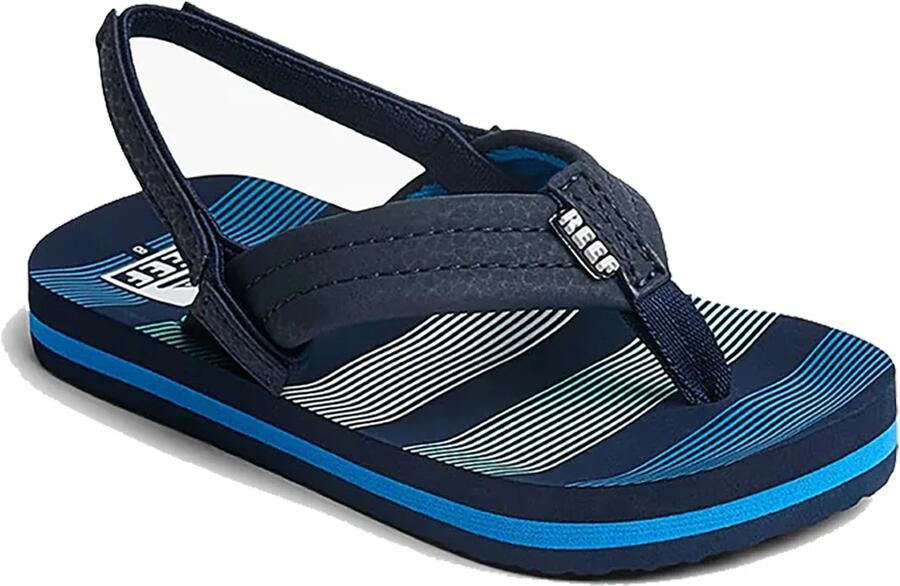 Reef Kids Ahi teenslippers met hielbandje donkerblauw Textiel 25