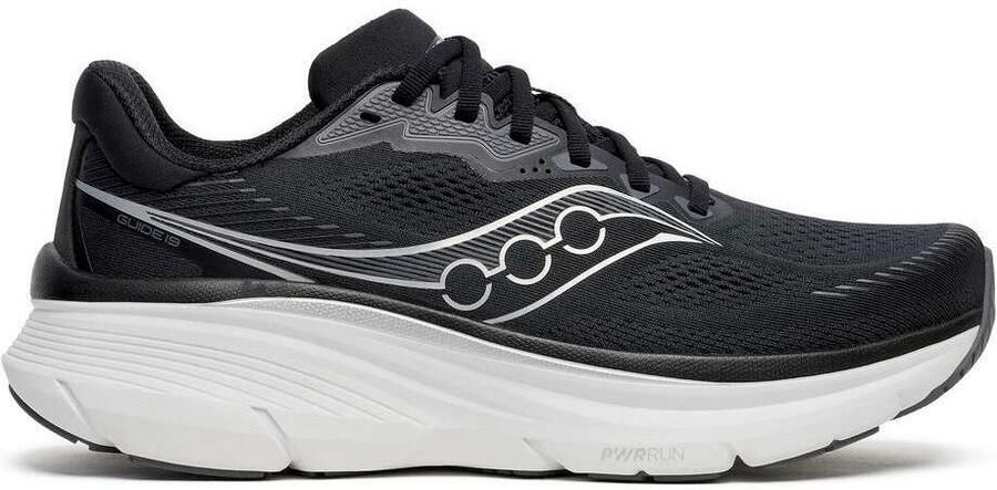 Saucony Guide 19 Sneakers Heren Zwart Mesh Synthetisch