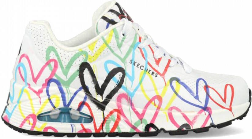 Skechers Sneakers met sleehak UNO-SPREAD THE LOVE Vrijetijdsschoen lage schoen veterschoen met coole graffiti-print - Foto 13