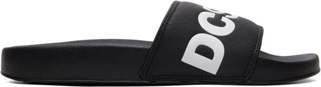 DC Shoes Heren Synthetisch Leren Slider Flip Flops Black
