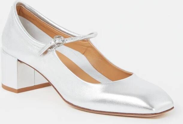 Aeyde Aline pump van leer met metallic finish