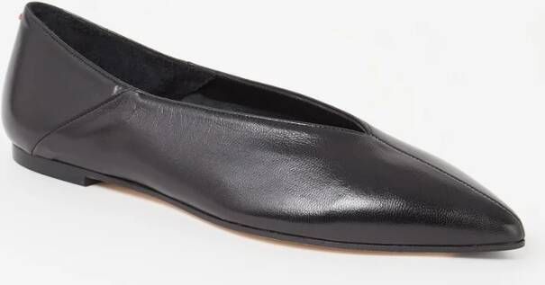 Aeydē Loafers & ballerina schoenen Moa Leather Ballet Flats in zwart