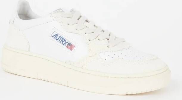 Autry Medalist sneaker van geitenleer met canvas details