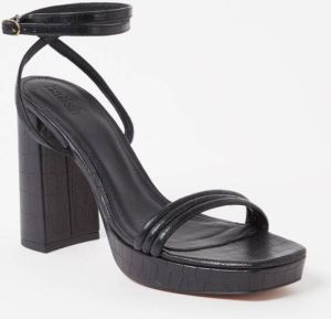 BA&SH Cianna sandalette van geitenleer met crocostructuur