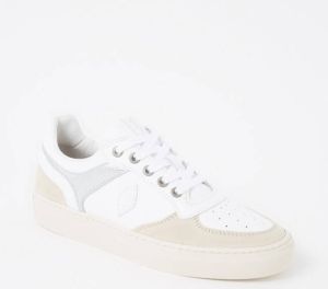 BA&SH Crush Low sneaker van leer met suède details