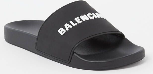 Balenciaga Zwarte Rubberen Sandalen Highlights Open Teen Black Heren - Foto 4