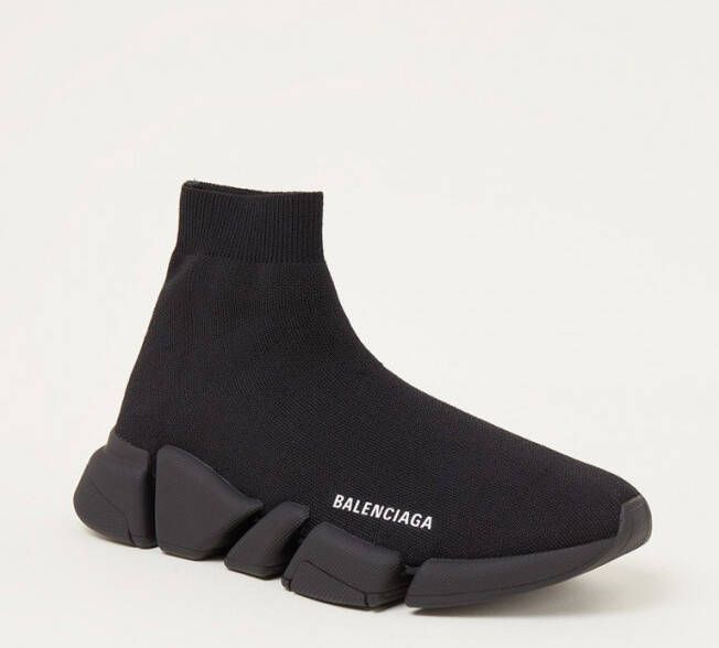 Balenciaga Zwart Witte Speed.2 Sok-Style Sneakers Black - Foto 6