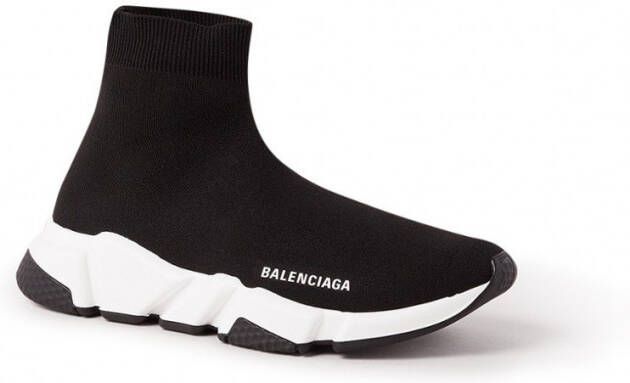 Balenciaga Zwart Witte Speed.2 Sok-Style Sneakers Black - Foto 8