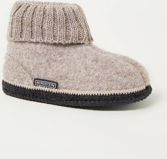 Bergstein Cozy Sloffen Pantoffels voor en kinderen 100% Zuiver sc wol Beige - Foto 16