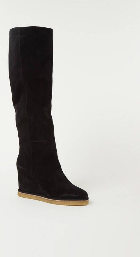 Grijze Suède-Look Wedge Sneakers met Sleehak - Uwantisell.nl