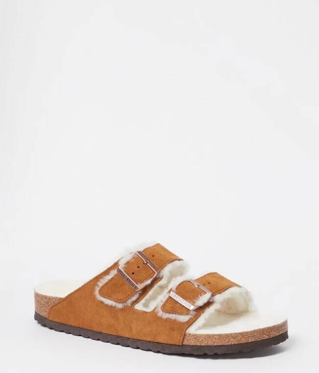 Birkenstock Arizona slipper met voering van lamswol