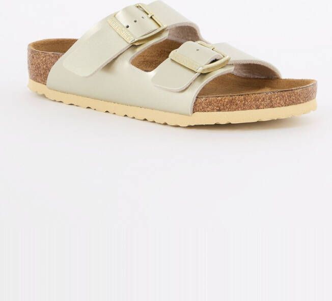 Birkenstock Arizona slipper van leer met metallic finish