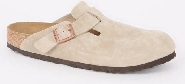 Birkenstock Narrow Fit Boston muiltje van suède