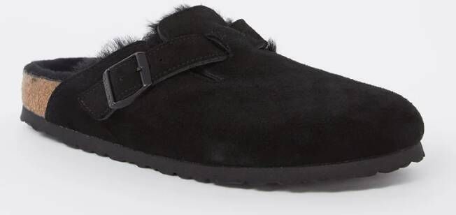 Birkenstock Boston clog van suède met lamswol