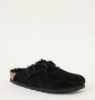 Birkenstock Boston Black narrow Shearling Veloursleder Suede Dames Pantoffels Zwart - Thumbnail 4