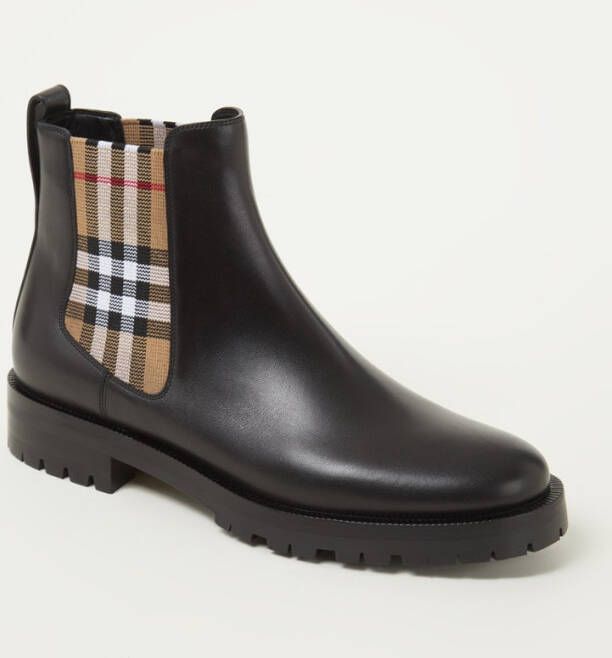 Burberry Chelsea boot met kalfsleren details