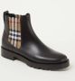 Burberry Zwarte Leren Check Chelsea Laarzen Black Dames - Thumbnail 2