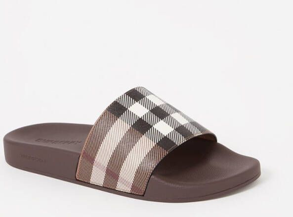 Burberry Vintage Check Furley Slides Bruin Heren - Schoenen.nl