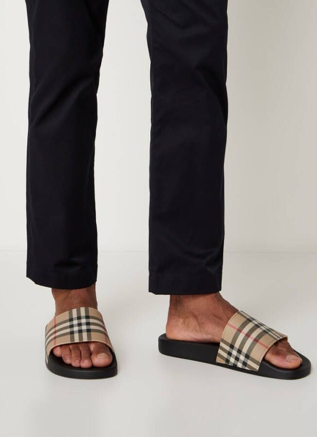 Burberry Furley slipper met ruitdessin