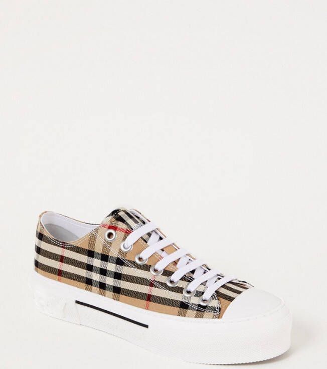 Burberry Beige Lage Sneakers met Herhaald Merkpatroon Beige Dames - Foto 9