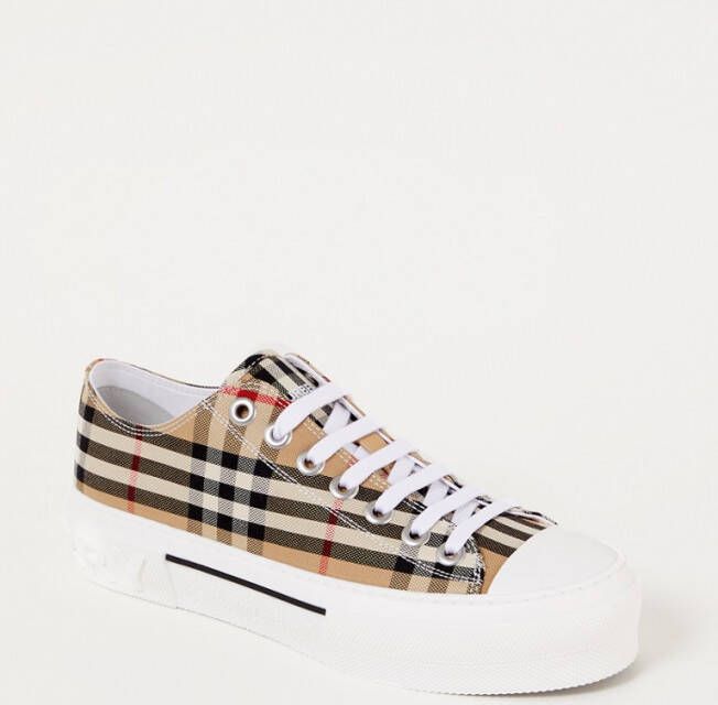Burberry Beige Lage Sneakers met Herhaald Merkpatroon Beige Dames - Foto 7
