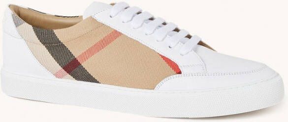 Burberry Salmond sneaker met kalfsleren details