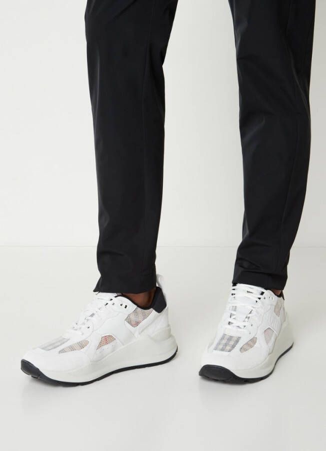 Burberry Sneakers van glad leer en suède met ruitjes mesh-inzetstukken White - Foto 4