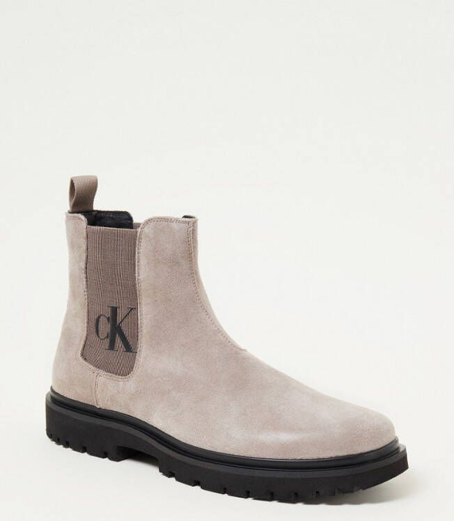 Calvin Klein Chelsea boot van suède met logo