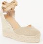 Castañer Rose Gouden Canvas Sleehak Espadrille Pink Dames - Thumbnail 2