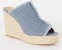 Castañer Fatima gewassen katoenen sandalen met 11 cm hak. Blue Dames - Thumbnail 2